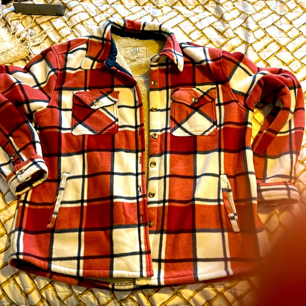 Sage lined flannel jacket size Large